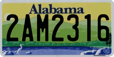 AL license plate 2AM2316