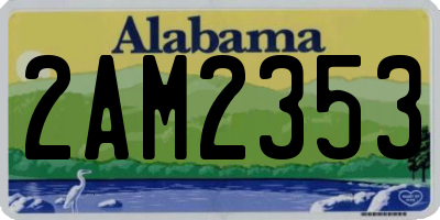 AL license plate 2AM2353