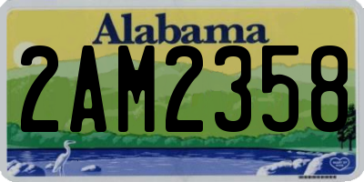 AL license plate 2AM2358