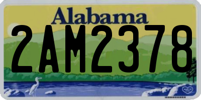 AL license plate 2AM2378