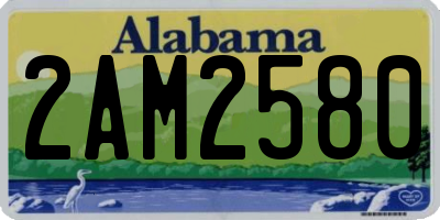 AL license plate 2AM2580