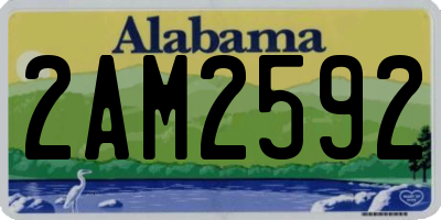 AL license plate 2AM2592