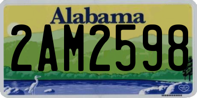 AL license plate 2AM2598