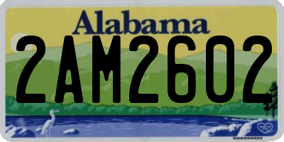 AL license plate 2AM2602