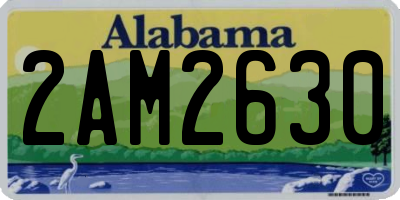 AL license plate 2AM2630