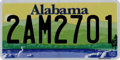 AL license plate 2AM2701