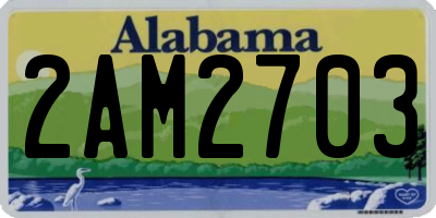 AL license plate 2AM2703