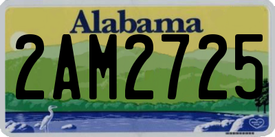 AL license plate 2AM2725