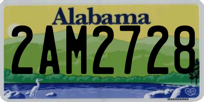 AL license plate 2AM2728