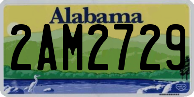 AL license plate 2AM2729