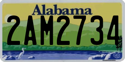 AL license plate 2AM2734