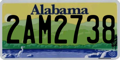 AL license plate 2AM2738