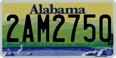 AL license plate 2AM2750