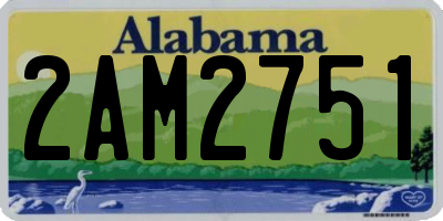 AL license plate 2AM2751