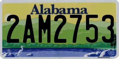 AL license plate 2AM2753