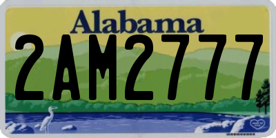AL license plate 2AM2777