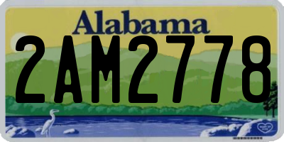 AL license plate 2AM2778