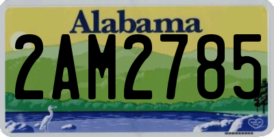 AL license plate 2AM2785