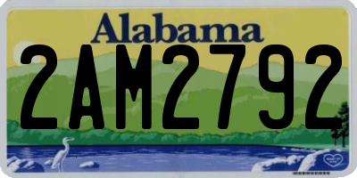 AL license plate 2AM2792