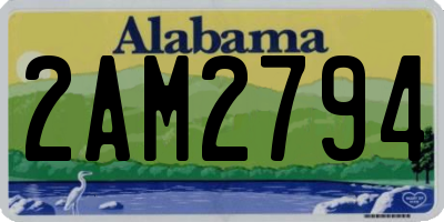 AL license plate 2AM2794