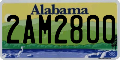 AL license plate 2AM2800