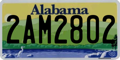 AL license plate 2AM2802