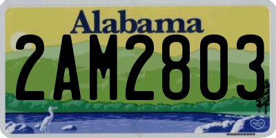 AL license plate 2AM2803