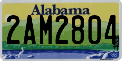 AL license plate 2AM2804