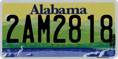 AL license plate 2AM2818