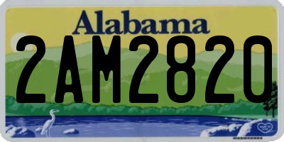 AL license plate 2AM2820