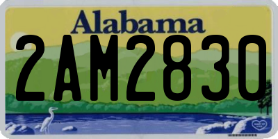 AL license plate 2AM2830
