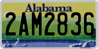 AL license plate 2AM2836
