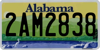 AL license plate 2AM2838