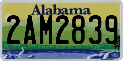 AL license plate 2AM2839