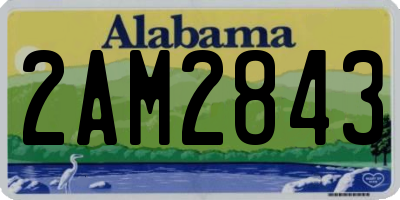 AL license plate 2AM2843