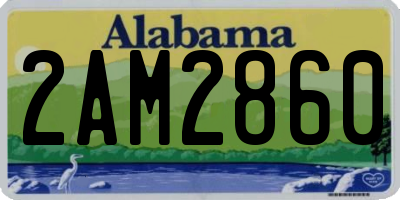 AL license plate 2AM2860