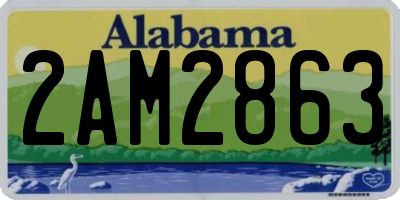 AL license plate 2AM2863
