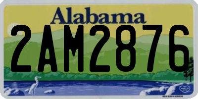 AL license plate 2AM2876
