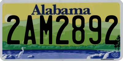 AL license plate 2AM2892