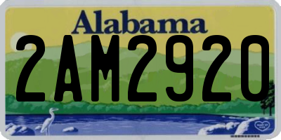 AL license plate 2AM2920