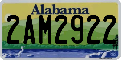 AL license plate 2AM2922