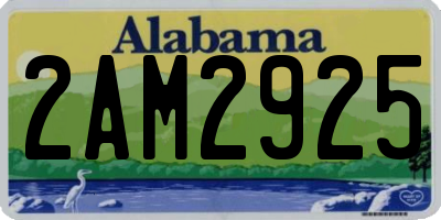 AL license plate 2AM2925