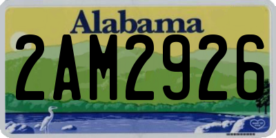 AL license plate 2AM2926