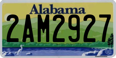 AL license plate 2AM2927