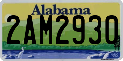 AL license plate 2AM2930