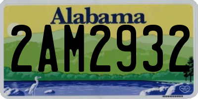 AL license plate 2AM2932