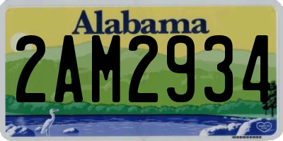 AL license plate 2AM2934
