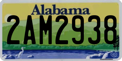 AL license plate 2AM2938