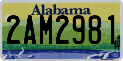 AL license plate 2AM2981