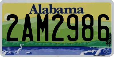 AL license plate 2AM2986